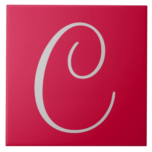 Hex cc0033 Kleur Nummer Monogram Keramische Tegel Tegeltje (Voorkant)