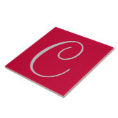 Hex cc0033 Kleur Nummer Monogram Keramische Tegel Tegeltje (Zijkant)