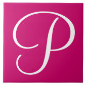 Hex cc0066 Kleurnummer Monogram keramisch tegeltje (Voorkant)