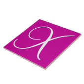 Hex cc0099 Colour Number Monogram keramische Tegel Tegeltje (Zijkant)