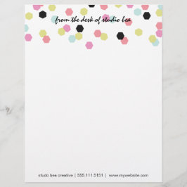 Hex Confetti Letterhead Briefhoofd Sjabloon