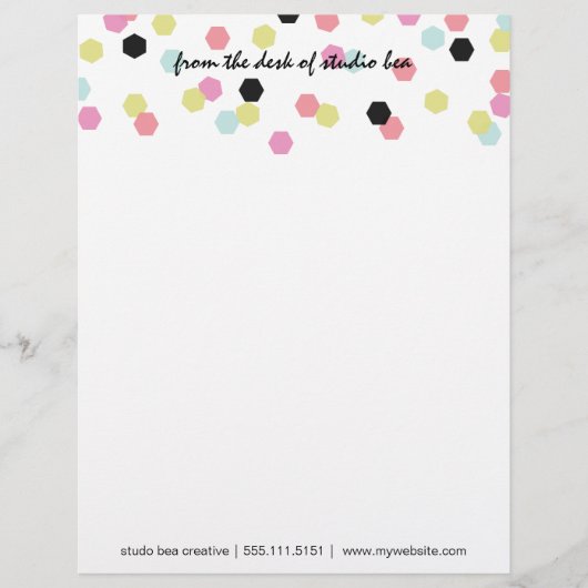 Hex Confetti Letterhead Briefhoofd Sjabloon (Voorkant)