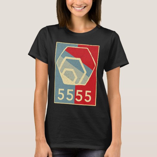 HEX Crypto by Richard Heart  5555 Days HEX Staking T-shirt (Voorkant)