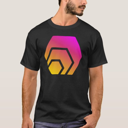 Hex Crypto Cryptocurrency Blockchain Coin Logo T-shirt (Voorkant)
