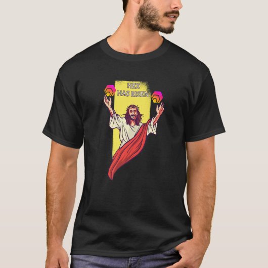 Hex Crypto heeft Cryptocurrency Jesus T-shirt (Voorkant)