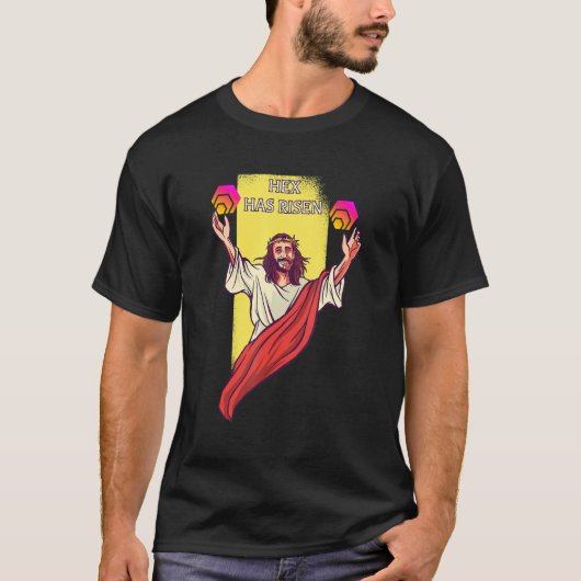Hex Crypto heeft Cryptocurrency Jesus T-shirt (Voorkant)