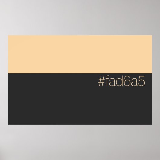 Hex FAD6A5 Warme Bleke Oranje Perzik Minimalistisc Poster (Voorkant)