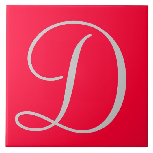 Hex ff0033 Kleurnummer Monogram keramische Tegel Tegeltje (Voorkant)