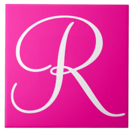 Hex ff0099 Kleurnummer Monogram keramische Tegel Tegeltje