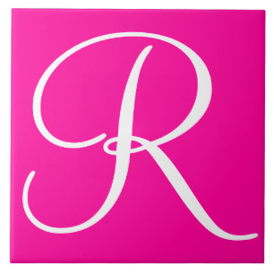 Hex ff0099 Kleurnummer Monogram keramische Tegel Tegeltje