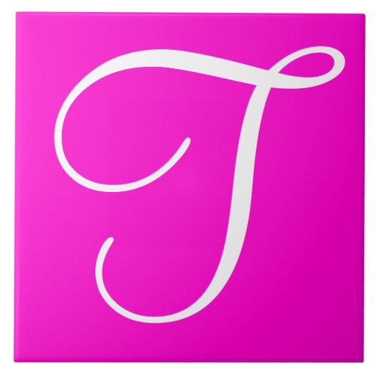 Hex ff00cc Colour Number Monogram keramische Tegel Tegeltje (Voorkant)