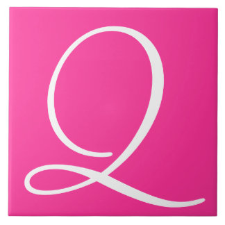 Hex ff3399 Kleurnummer Monogram keramische Tegel Tegeltje