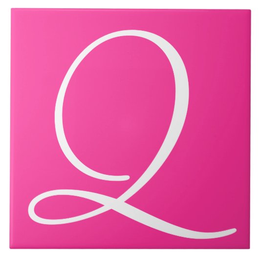 Hex ff3399 Kleurnummer Monogram keramische Tegel Tegeltje (Voorkant)