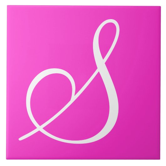 Hex ff33cc Colour Number Monogram keramische Tegel Tegeltje (Voorkant)