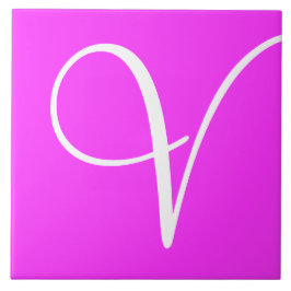 Hex ff33ff Colour Number Monogram Ceramic Tegel Tegeltje