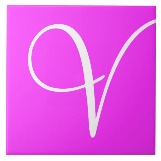 Hex ff33ff Colour Number Monogram Ceramic Tegel Tegeltje (Voorkant)