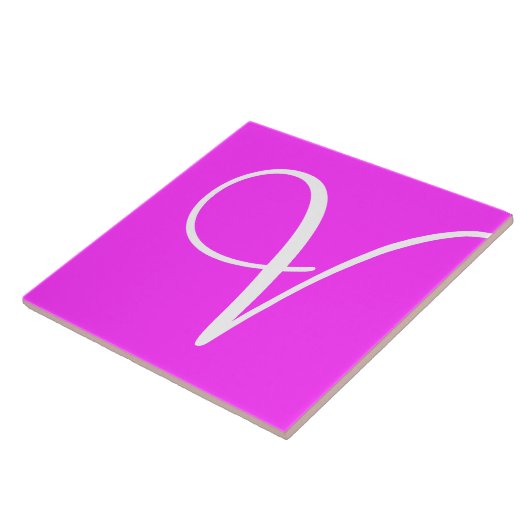 Hex ff33ff Colour Number Monogram Ceramic Tegel Tegeltje (Zijkant)