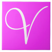 Hex ff33ff Colour Number Monogram Ceramic Tegel Tegeltje (Voorkant)