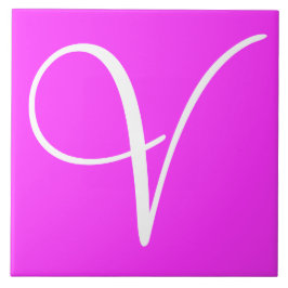 Hex ff33ff Colour Number Monogram Ceramic Tegel Tegeltje