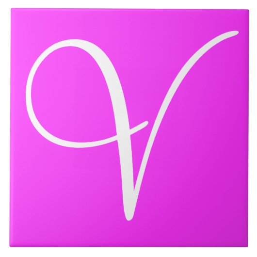 Hex ff33ff Colour Number Monogram Ceramic Tegel Tegeltje (Voorkant)