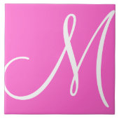 Hex ff66cc Kleur Nummer Monogram Keramische Tegel Tegeltje (Voorkant)