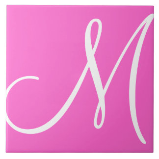 Hex ff66cc Kleur Nummer Monogram Keramische Tegel Tegeltje