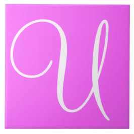 Hex ff66ff Kleurnummer Monogram keramische Tegel Tegeltje