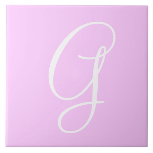 Hex ffccff Kleurenaantal Monogram Keramische Tegel Tegeltje (Voorkant)