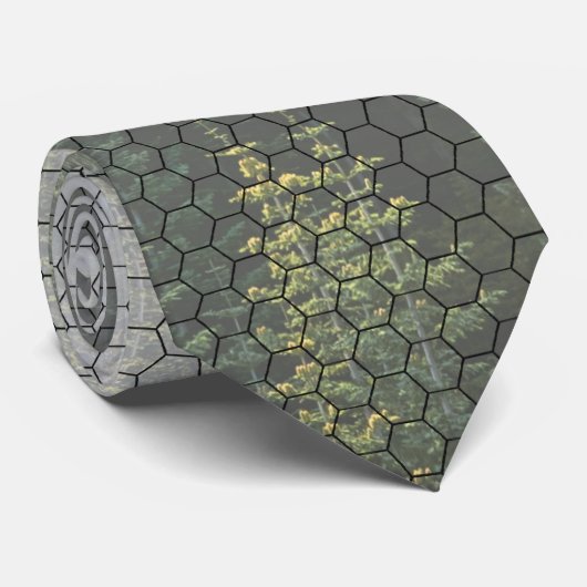 Hex Grid Gray Ombre Evergreen Stropdas (Opgerold)
