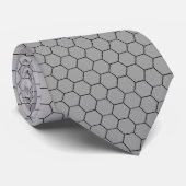 Hex Grid Gray Ombre Gray Stropdas (Opgerold)