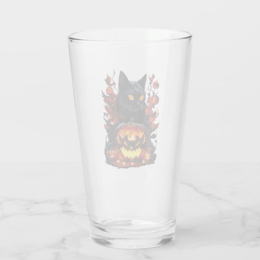 Hex, het Halloween zwarte kat T-shirt Glas (Achterkant)