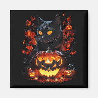Hex, het Halloween zwarte kat T-shirt Magneet