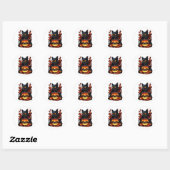 Hex, het Halloween zwarte kat T-shirt Ronde Sticker (Vel)