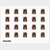 Hex, het Halloween zwarte kat T-shirt Vierkante Sticker (Vel)