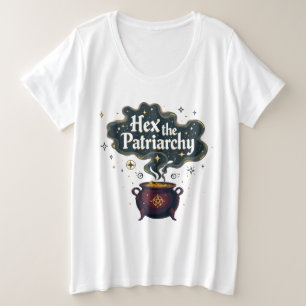 Hex het patriarchaat - feministische hekserij esth grote maat t-shirt