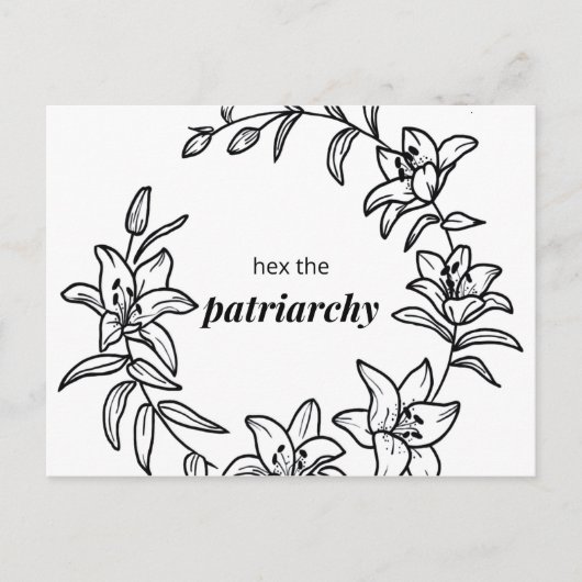 Hex het patriarchaat - Lily Flower Briefkaart (Voorkant)