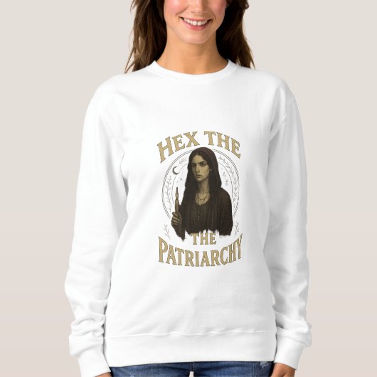 Hex het Patriarchaat – Wiccaanse Heks Illustratie Trui (Voorkant)