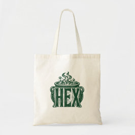 Hex Ketel Halloween Linocut Ontwerp Tote Bag