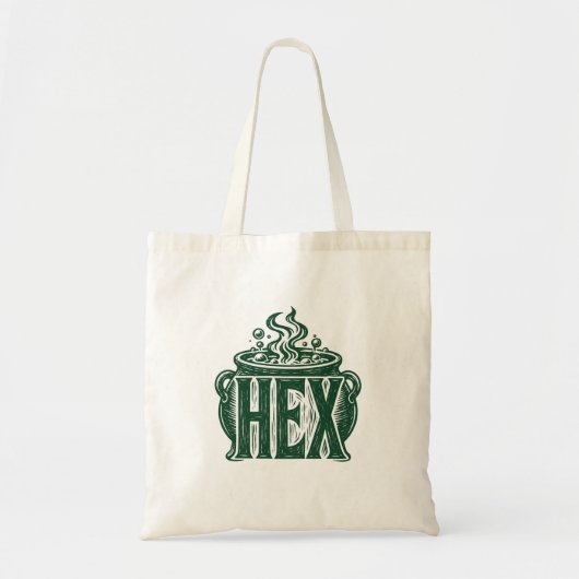 Hex Ketel Halloween Linocut Ontwerp Tote Bag (Voorkant)