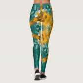 Hex Mandala blauw en geel Leggings (Achterkant)