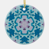 Hex Mandala Blauw en Paarse Keramisch Ornament (Voorkant)
