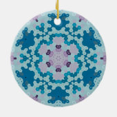 Hex Mandala Blauw en Paarse Keramisch Ornament (Achterkant)