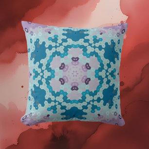 Hex Mandala Blauw en Paarse Kussen