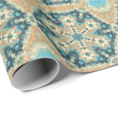 Hex Mandala Blauw en Sinaasappel Cadeaupapier (Rol Hoek)