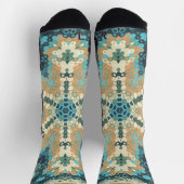 Hex Mandala Blauw en Sinaasappel Sokken (Top)