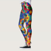 Hex Mandala Blauw Geel Rood en Groen Leggings (Links)