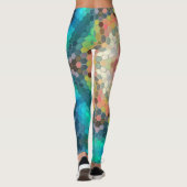 Hex Mandala blauw groen en roze Leggings (Achterkant)
