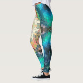 Hex Mandala blauw groen en roze Leggings (Links)