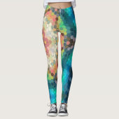 Hex Mandala blauw groen en roze Leggings (Voorkant)