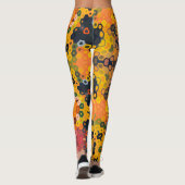 Hex Mandala Geel en Sinaasappel Leggings (Achterkant)